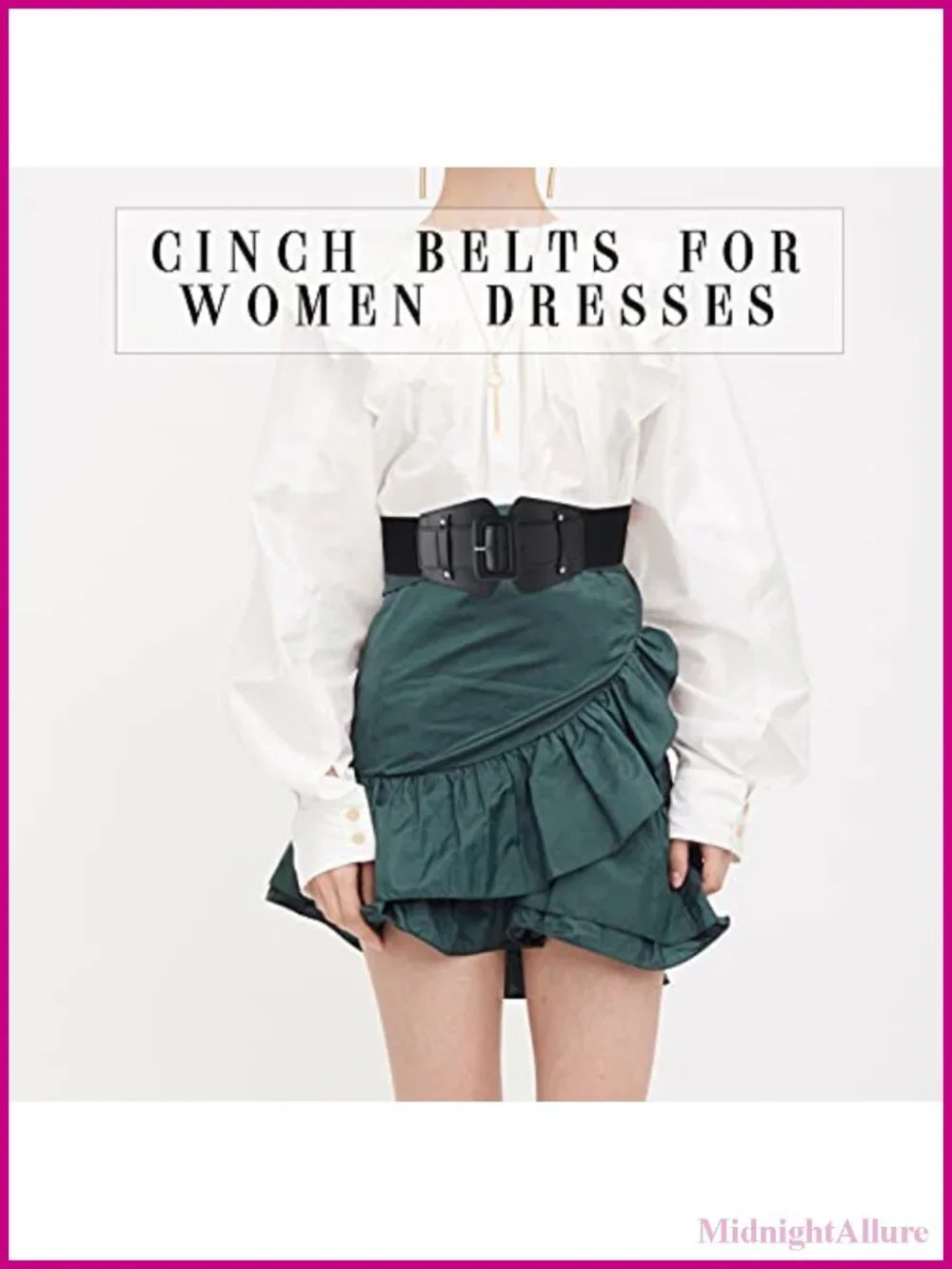 2 Pc Wide Elastic Waist Belt Set Faux Leather Corset Belt for Dress